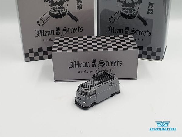 Xe Mô Hình Volkswagen T1 Panel Van Mean Streets 1:64 Schuco & Tarmac ( Xám )