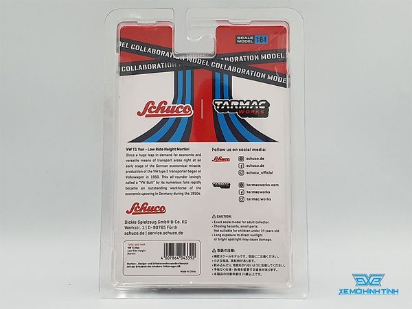 Xe Mô Hình Volkswagen T1 Van 1:64 Schuco ( Martini )