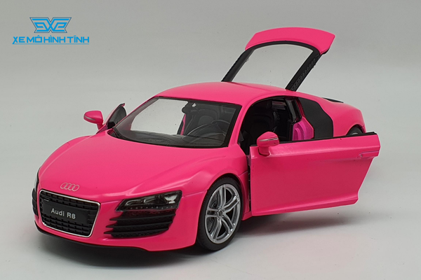 XE MÔ HÌNH AUDI R8 1:24 WELLY (HỒNG)