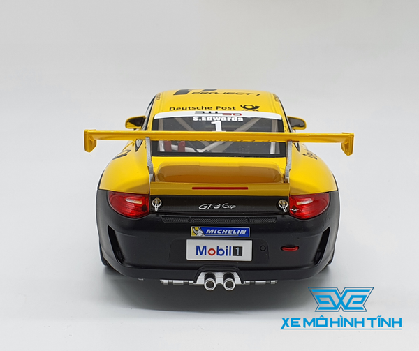 XE MÔ HÌNH PORSCHE 911 GT3 CUP 1:18 WELLY ( VÀNG )