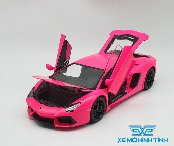 XE MÔ HÌNH LAMBORGHINI AVENTADOR LP700 1:18 WELLY-FX (HỒNG)