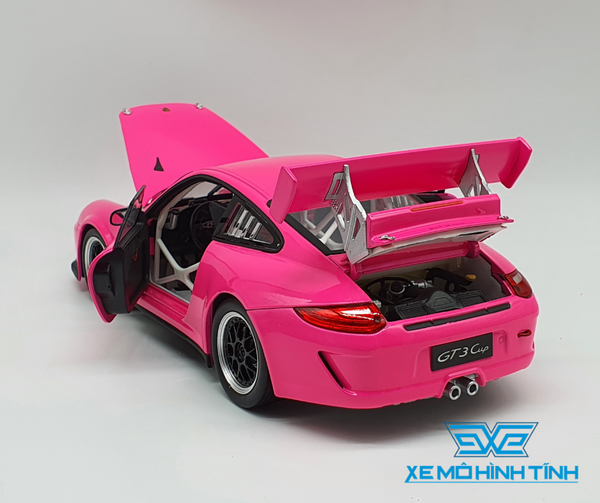 XE MÔ HÌNH PORSCHE 911 GT3 CUP 1:18 WELLY ( HỒNG )