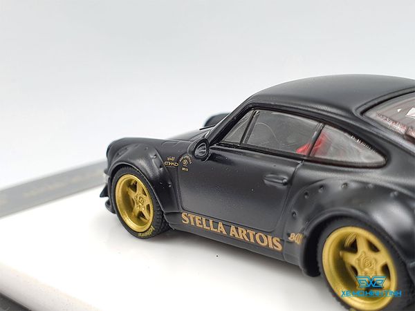 Xe Mô Hình Porsche Rauh-Welt RWB48 1:64 Time Micro x Moxtoys ( Đen Mâm Vàng)