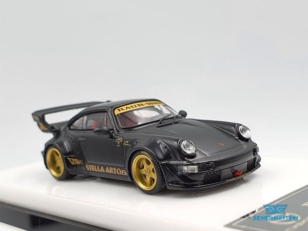 Xe Mô Hình Porsche Rauh-Welt RWB48 1:64 Time Micro x Moxtoys ( Đen Mâm Vàng)