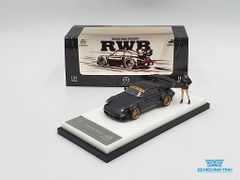 Xe Mô Hình Porsche Rauh-Welt RWB48 1:64 Time Micro x Moxtoys ( Đen Mâm Vàng)