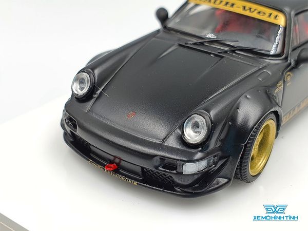 Xe Mô Hình Porsche Rauh-Welt RWB48 1:64 Time Micro x Moxtoys ( Đen Mâm Vàng)