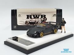 Xe Mô Hình Porsche Rauh-Welt RWB48 1:64 Time Micro x Moxtoys ( Đen Mâm Vàng)