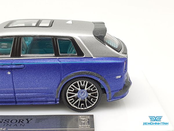 Xe Mô Hình Rolls Royce Culinan Mansory Có Kèm Figure 1:64 Time Model ( Xanh Mui Bạc )