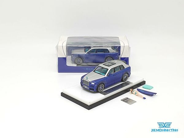 Xe Mô Hình Rolls Royce Culinan Mansory Có Kèm Figure 1:64 Time Model ( Xanh Mui Bạc )