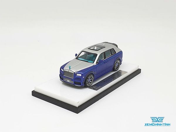 Xe Mô Hình Rolls Royce Culinan Mansory Có Kèm Figure 1:64 Time Model ( Xanh Mui Bạc )