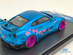 Xe Mô Hình Nissan Skyline GT-R R35 Nhật Núi Phú Sĩ Sakura 1:64 Time Model ( Xanh - Có Cản Gió)