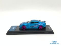 Xe Mô Hình Nissan Skyline GT-R R35 Nhật Núi Phú Sĩ Sakura 1:64 Time Model ( Xanh - Không Cản Gió)