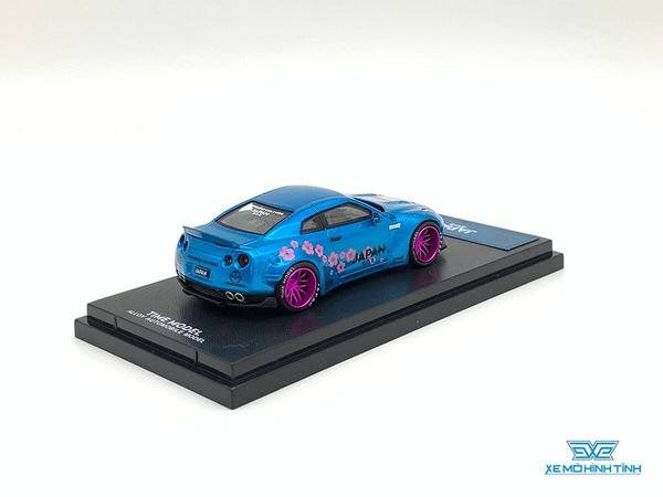 Xe Mô Hình Nissan Skyline GT-R R35 Nhật Núi Phú Sĩ Sakura 1:64 Time Model ( Xanh - Không Cản Gió)