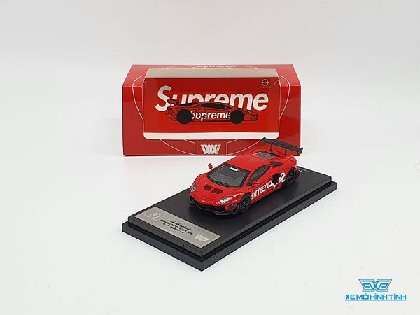 Xe Mô Hình Lamborghini Aventador Lp700-4 1:64 Time Micro ( Supreme Đỏ )