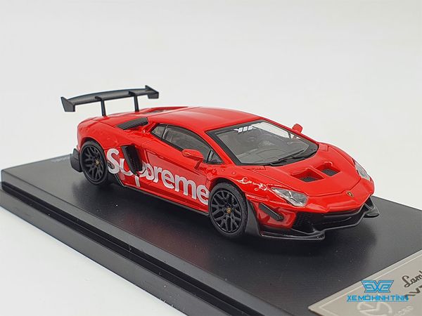 Xe Mô Hình Lamborghini Aventador Lp700-4 1:64 Time Micro ( Supreme Đỏ )