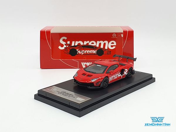 Xe Mô Hình Lamborghini Aventador Lp700-4 1:64 Time Micro ( Supreme Đỏ )