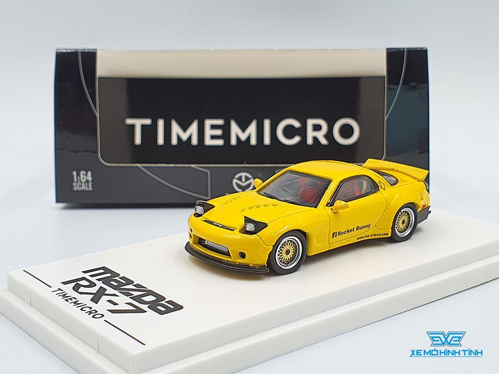 Xe Mô Hình Rocket Bunny Mazda RX-7 (FD3S) 1:64 Time Micro (Vàng