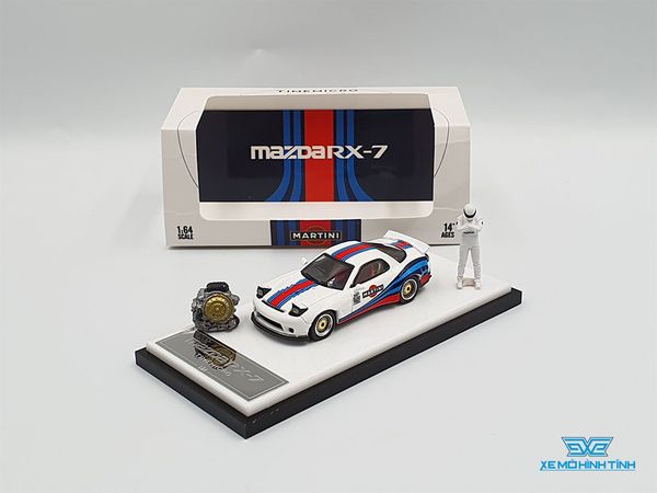 Xe Mô Hình Mazda RX-7 1:64 Time Micro ( Martini Trắng )