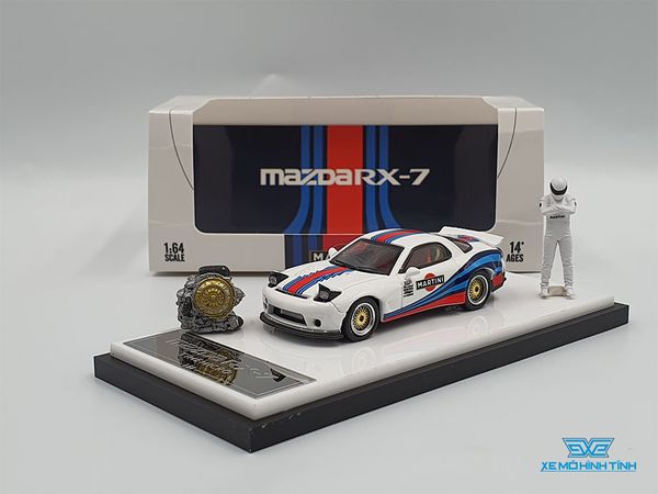 Xe Mô Hình Mazda RX-7 1:64 Time Micro ( Martini Trắng )