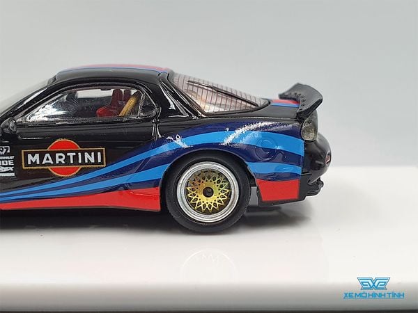 Xe Mô Hình Mazda RX-7 1:64 Time Micro ( Martini Đen )