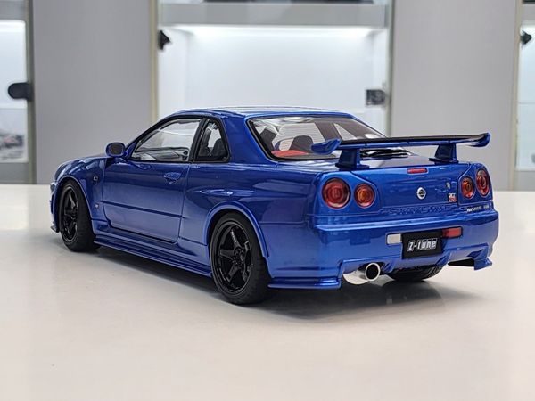 Xe Mô Hình NISMO R34 GT-R Z-tune 1:18 AUTOart ( BAYSIDE BLUE W/ CARBON BONN... )