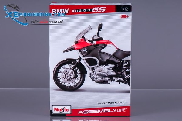 XE MÔ HÌNH BMW R1200GS BỘ KIT 1:12 MAISTO (ĐỎ ĐEN)