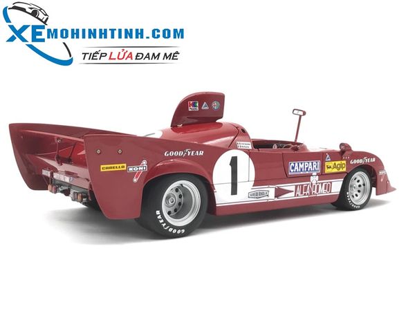 Alfa Romeo 33 TT 12 1000KM Nurburgring Winner 1975 Merzario:Lafitte #1 Autoart 1:18 (Đỏ)