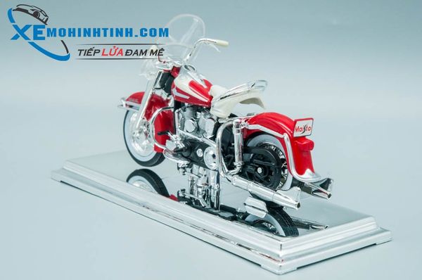 XE MÔ HÌNH HARLEY DAVIDSON 1962 FLH Duo Glide 1:18 MAISTO (TRẮNG ĐỎ)