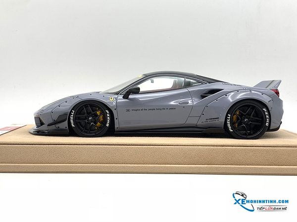 Xe mô hình Ferrari 488 Liberty Walks 1/18 ( Xám Tro )