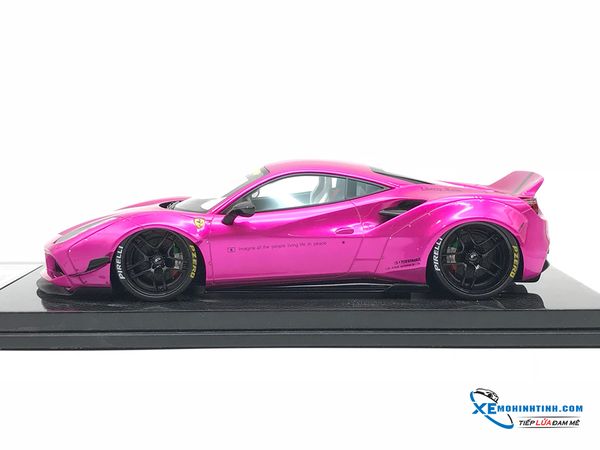 J01-02 MH 1:18 JEC FERRARI 488 LB WALKS (FLASH PINK) - CARBON