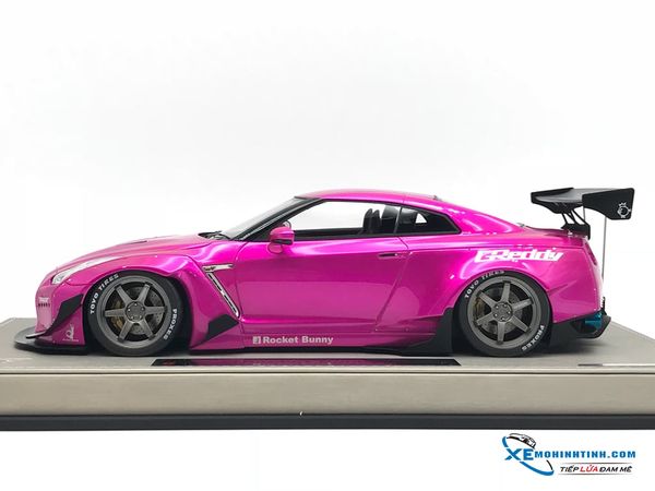 Nissan R35-GTR Rocket Bunny   Make Up 1:18 (Hồng)