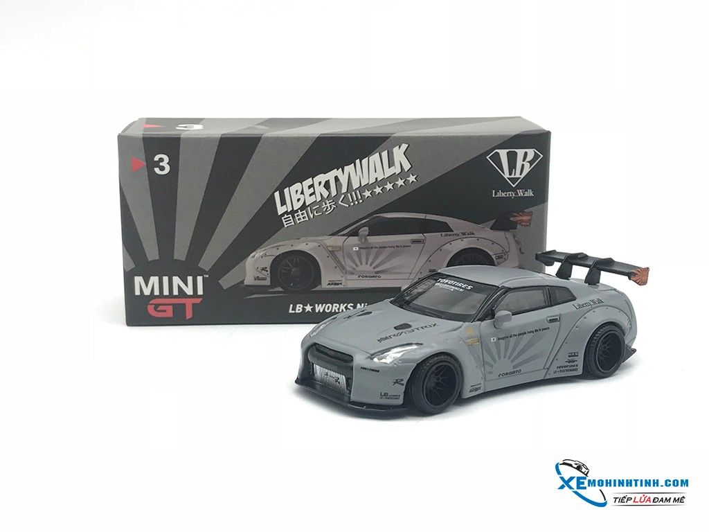 Xe Mô Hình LB Works Nissan GT-R ( R35) Matte Grey Type I , Rear