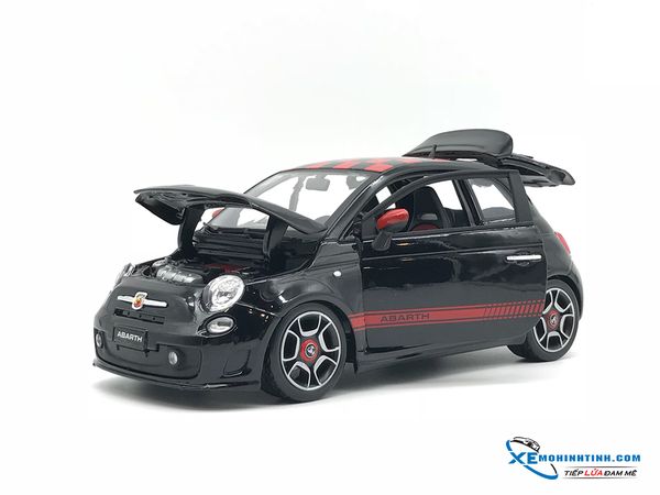 18-12078A MH BBURAGO NEW FIAT 500 ABARTH 1:18 (ĐEN)