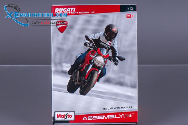 XE MÔ HÌNH DUCATI MONSTER 696 BỘ KIT 1:12 MAISTO (ĐỎ)