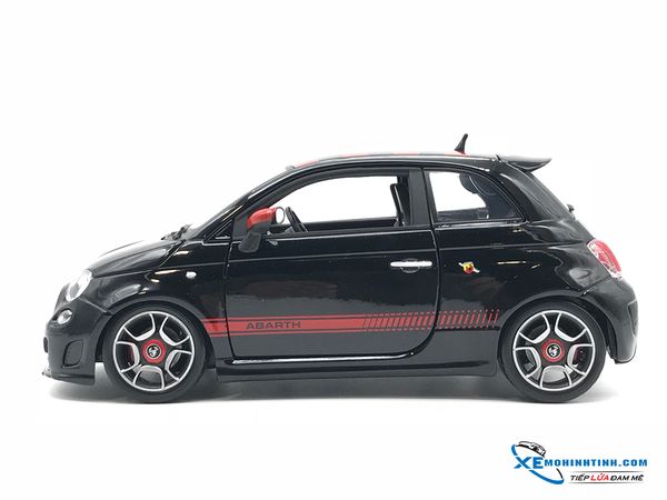 18-12078A MH BBURAGO NEW FIAT 500 ABARTH 1:18 (ĐEN)