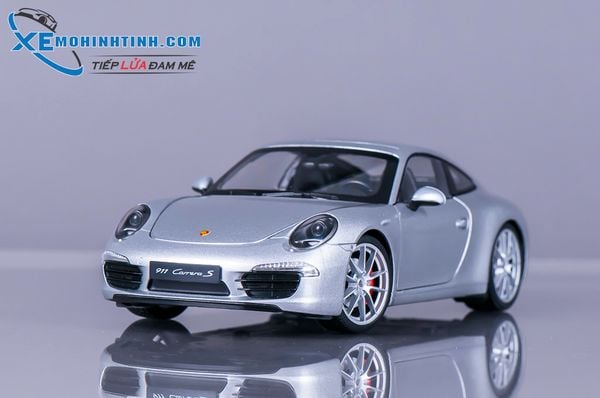 XE MÔ HÌNH PORSCHE 911 CARRERA S 1:18 WELLY (BẠC)