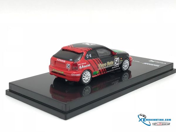 Xe mô hình Honda Civic Type R EK9 Super Taikyu 2000 class 4 Champion 1/64 Tarmac Works ( Đỏ Đen )