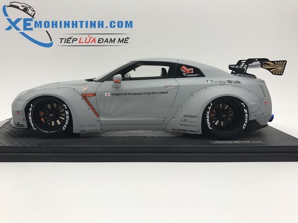 Xe Mô Hình Nissan Gtr R35 Lb Works In Matte Black Liberty Walk 1:18 Onemodel (Xám)