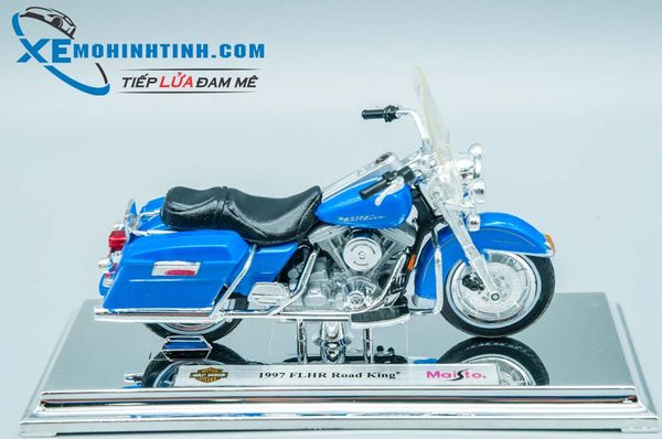 XE MÔ HÌNH HARLEY DAVIDSON 1997 FLHR Road King 1:18 MAISTO (XANH DƯƠNG)