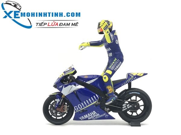 XE MÔ HÌNH YAMAHA YZR R1 VALENTINO ROSSI MOTOGP DONINGTON 2005 + FIGURE 1:12 MINICHAMPS (XANH DƯƠNG #46)