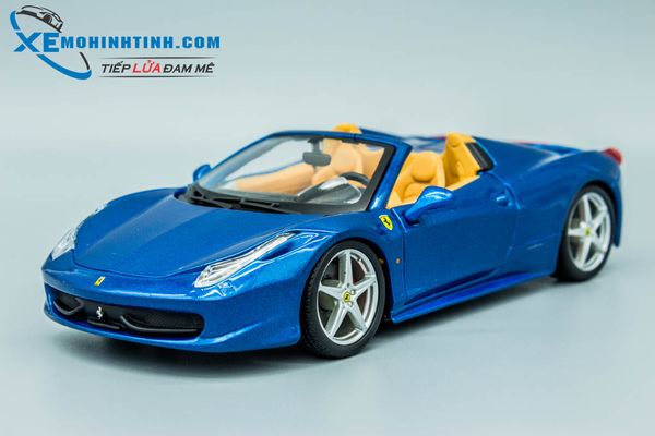 Xe Mô Hình Ferrari 458 Spider 1:24 Bburago (Xanh)