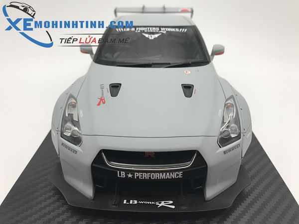 Xe Mô Hình Nissan Gtr R35 Lb Works In Matte Black Liberty Walk 1:18 Onemodel (Xám)