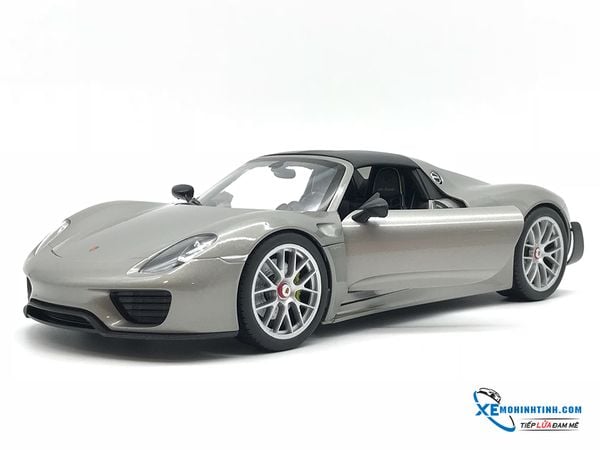 Porsche 918 Spyder mui cứng Welly 1:18 (Xám)