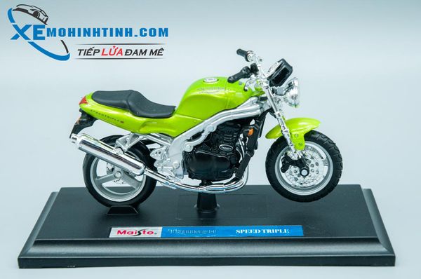 XE MÔ HÌNH TRIUMPH SPEED TRIPLE 1:18 MAISTO (XANH LÁ)