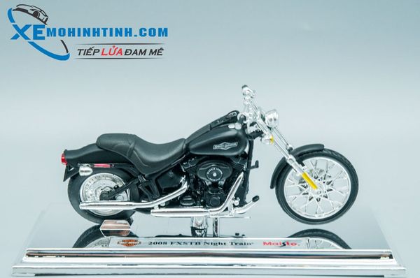 XE MÔ HÌNH HARLEY DAVIDSON 2008 FXSTB Night Traink 1:18 MAISTO (ĐEN)