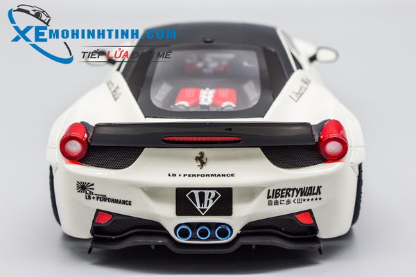 XE MÔ HÌNH FERRARI 458 LB PERFORMANCE 1:18 AGU (TRẮNG)