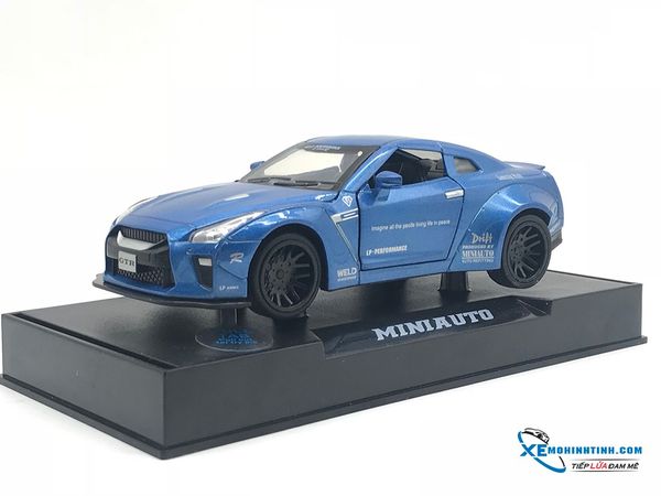 Xe Mô Hình Nissan GTR Liberty Walk 1:32 MiniAuto ( Xanh )