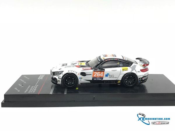 Xe mô hình Mercedes - AMG GT4 Dubai 24H 2018 1/64 Tarmac Works ( Trắng )