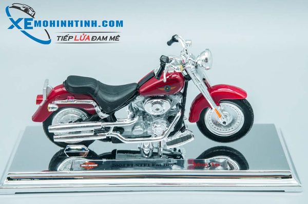 XE MÔ HÌNH HARLEY DAVIDSON 2004 FLSTFI Fat Boy 1:18 MAISTO (ĐỎ)