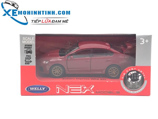 HỘP XE MÔ HÌNH Subaru Impreza WRX STI WELLY 1:36 (Đỏ)